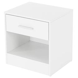 Foto van Ml-design nachtkastje wit, 36x29x38 cm, met één lade en open vak, gemaakt van hout