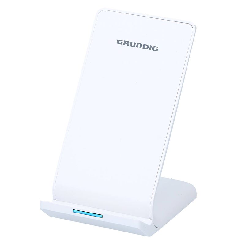 Foto van Grundig draadloze telefoonoplader - oplaadstation - voor smartphone - slank design - wit