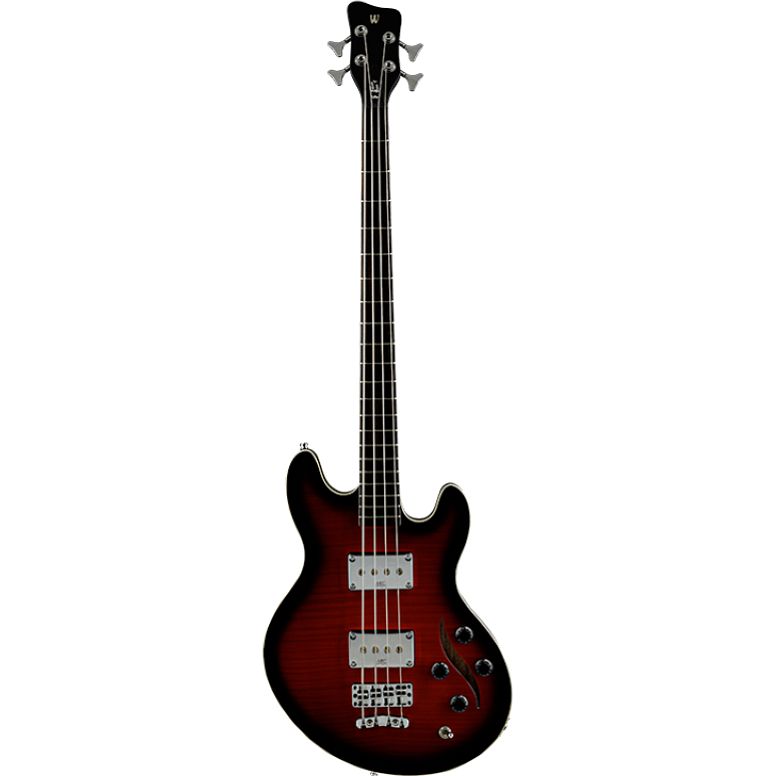 Foto van Warwick rockbass artist line sklarbass i burgundy blackburst transparent high polish semi-akoestische basgitaar