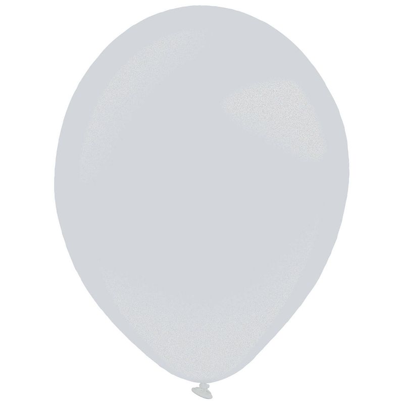 Foto van Amscan ballonnen metallic 35 cm latex zilver 50 stuks