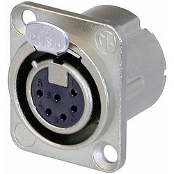 Foto van Neutrik nc6fd-lx xlr-connector flensbus, contacten recht aantal polen: 6 zilver 1 stuk(s)