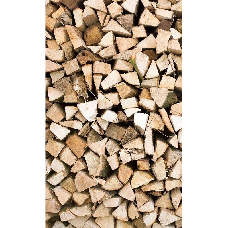 Foto van Dimex timber logs vlies fotobehang 150x250cm 2-banen