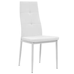 Foto van The living store eetkamerstoelen - 43 x 43.5 x 96 cm - wit kunstleer