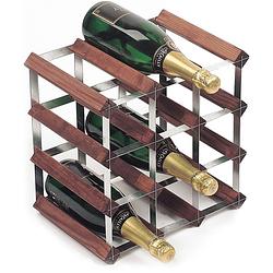 Foto van Rta wineracks - houten wijnrek verzinkt - donker grenen - 12 flessen