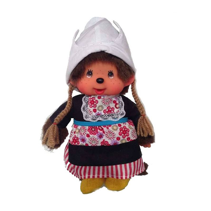 Foto van Monchhichi knuffelpop meisje klederdracht nederland - 20 cm