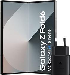 Foto van Samsung galaxy z fold 6 256gb zilver 5g + samsung oplader 25w zwart