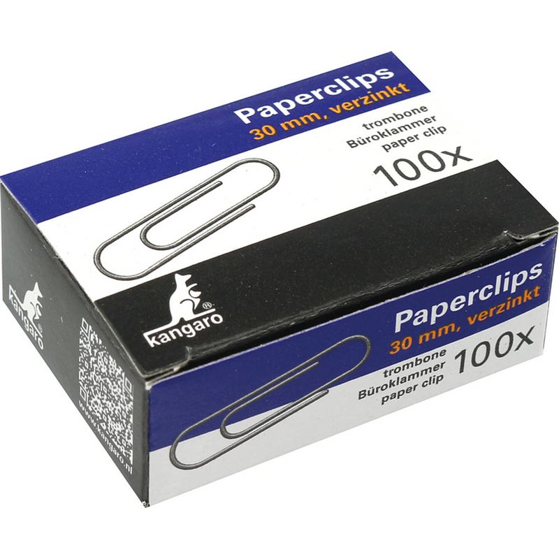 Foto van Paperclips kangaro 30mm rond 100 stuks in doos