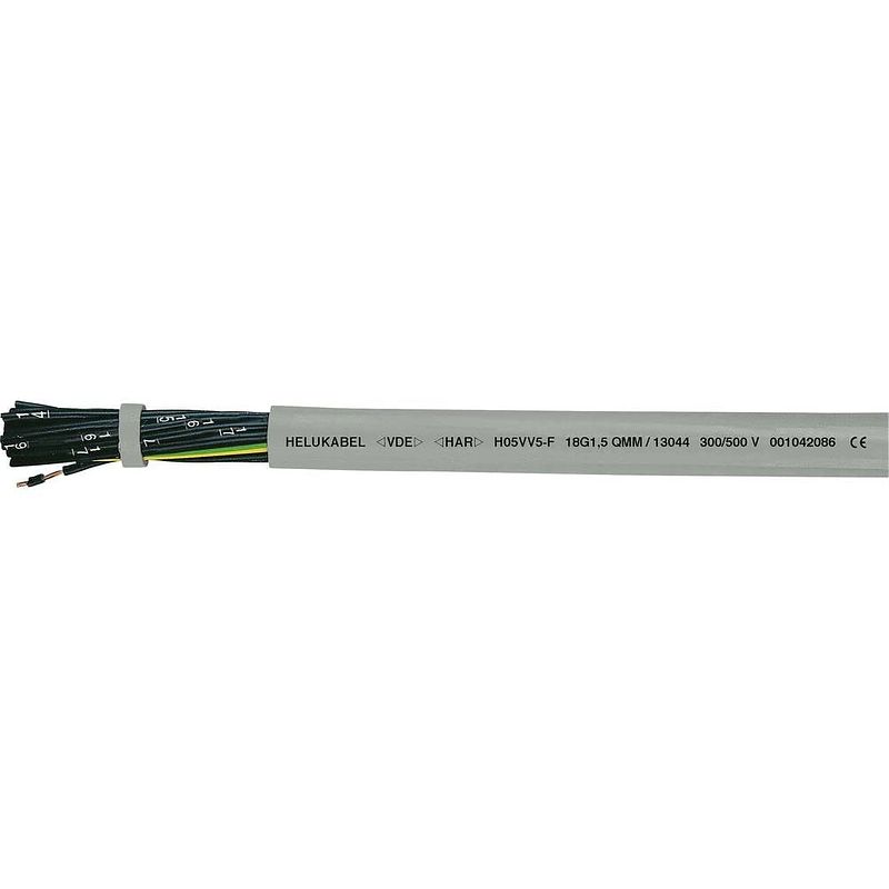 Foto van Helukabel h05vv5-f (nyslyö-jz) stuurstroomkabel 5 g 1 mm² grijs 13027-500 500 m