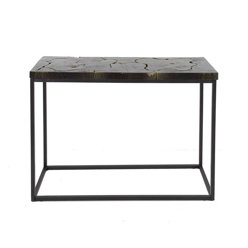 Foto van Hoyz collection - haltafel (kd) black and gold - massief teakhout