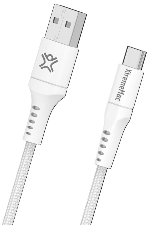 Foto van Xtrememac usb a naar usb c kabel 2m nylon wit