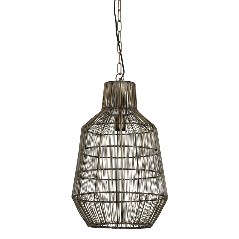 Foto van Light & living - hanglamp haisey - 34x34x55 - brons