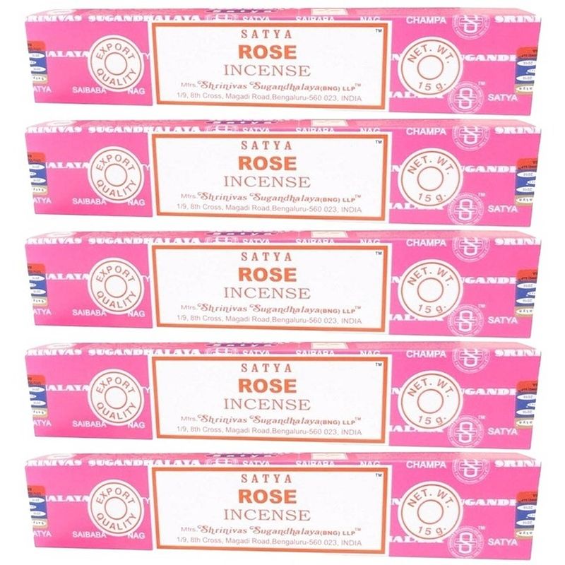 Foto van 5x nag champa wierook rose 15 gram - wierookstokjes