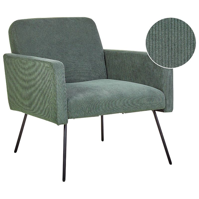 Foto van Beliani narken - fauteuil-groen-corduroy