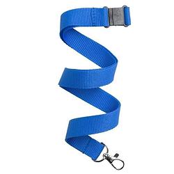 Foto van 30x keycord/lanyard blauw met sleutelhanger 50 cm - keycords