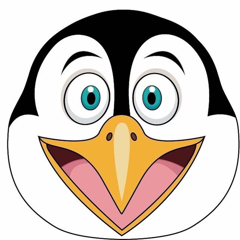 Foto van Kartonnen pinguin masker voor kinderen - verkleedmaskers