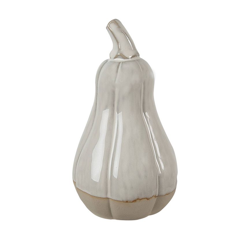 Foto van Clayre & eef decoratie pompoen 15 cm beige porselein beige