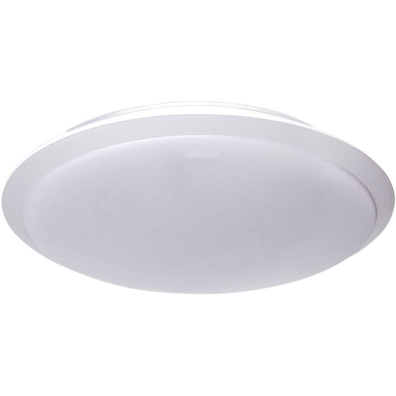 Foto van Led plafondlamp - aigi ashly - opbouw rond 18w - warm wit 3000k - mat wit - aluminium