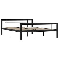 Foto van The living store metalen bedframe - 212 x 147.5 x 65.5 cm - zwart en wit - geschikt voor matras van 140 x 200 cm -