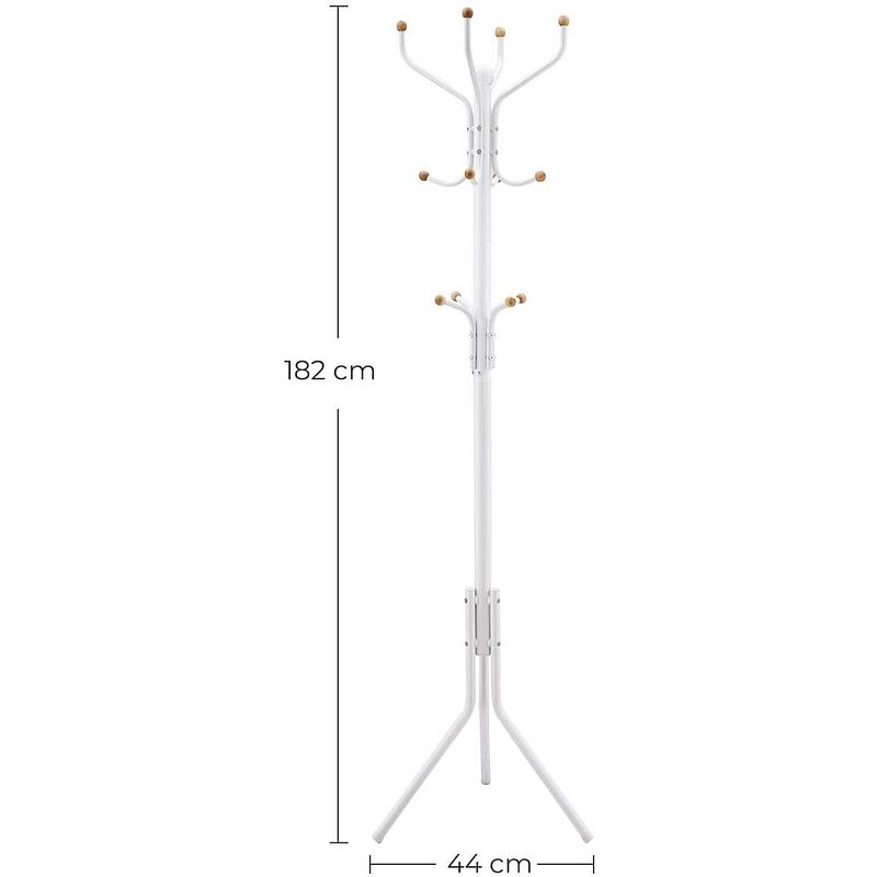 Foto van Hoppa! songmics kapstok 182cm - wit - ijzer