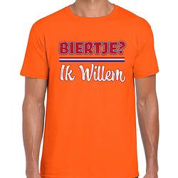 Foto van Oranje koningsdag t-shirt - biertje? ik willem - voor heren s - feestshirts