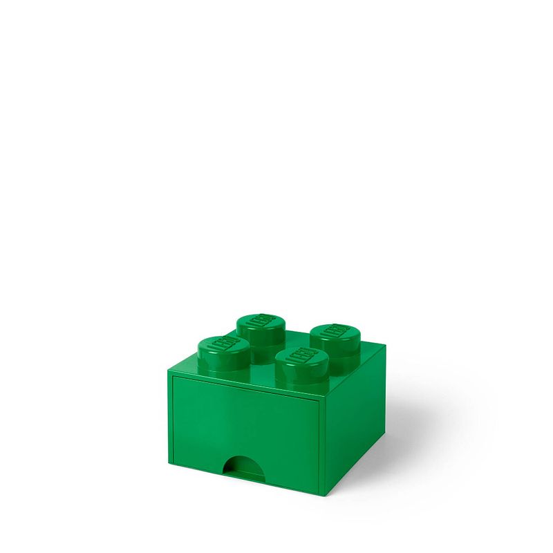 Foto van Set van 4 - opberglade brick 4, groen - lego