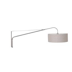 Foto van Steinhauer wandlamp elegant classy 9329 staal kap grijs linnen grof