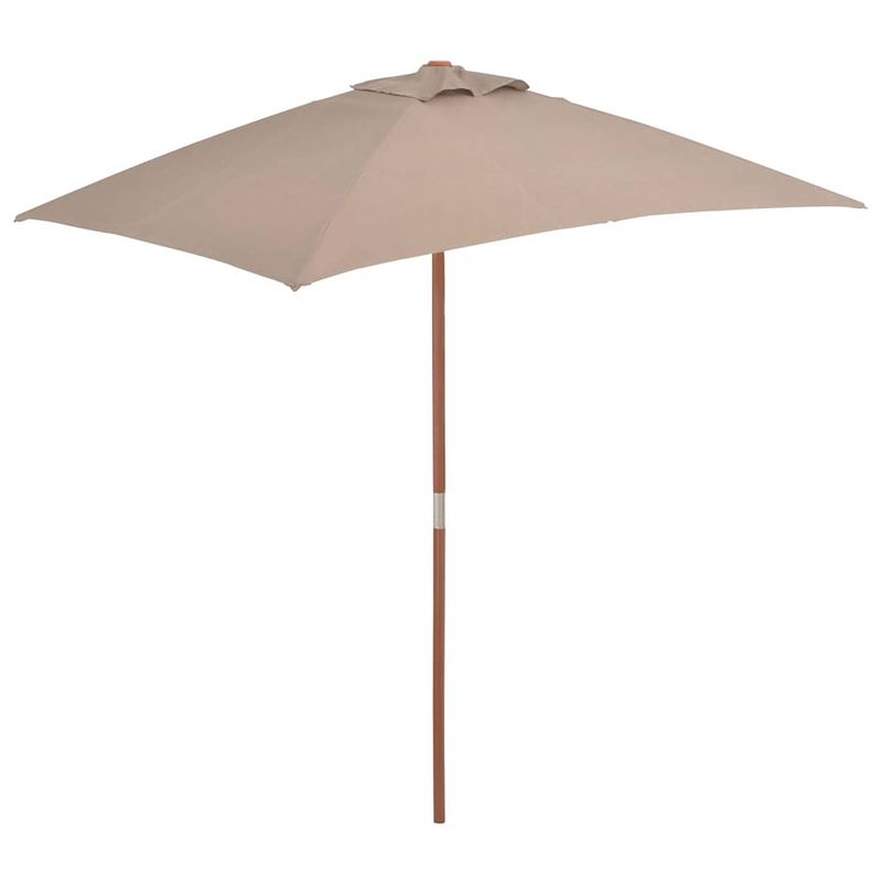 Foto van Vidaxl parasol met houten paal 150x200 cm taupe