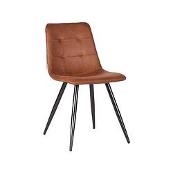 Foto van Label51 eetkamerstoel jay - cognac - microfiber