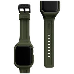 Foto van Urban armor gear scout+ strap & case horlogeband + beschermhoes 45 mm vaal olijf-bruin watch series 7, watch series 8, watch series 9