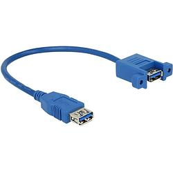 Foto van Delock usb-kabel usb 3.2 gen1 (usb 3.0 / usb 3.1 gen1) usb-a bus, usb-a bus 25.00 cm blauw 85111