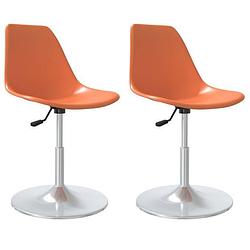 Foto van Vidaxl eetkamerstoelen draaibaar 2 st pp oranje