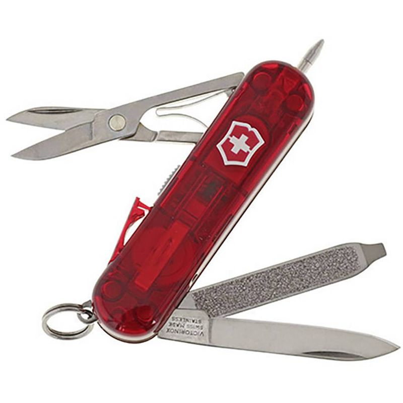 Foto van Victorinox signature lite 0.6226.t zwitsers zakmes aantal functies: 7 rood (transparant)