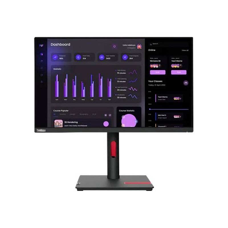 Foto van Lenovo thinkvision t24i-30 led-monitor 60.5 cm (23.8 inch) energielabel e (a - g) 1920 x 1080 pixel full hd 4 ms displayport, audio-line-out, hdmi, usb 3.0,