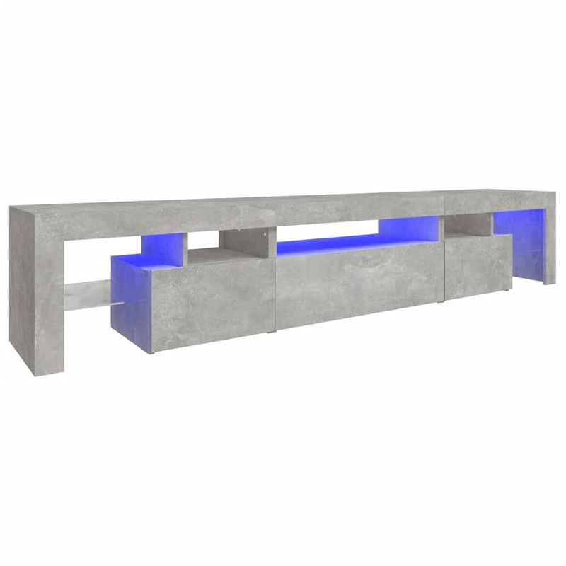 Foto van Vidaxl tv-meubel met led-verlichting 215x36,5x40 cm betongrijs