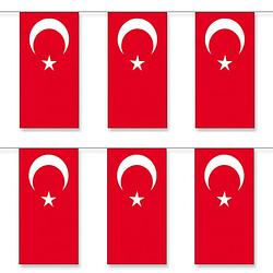 Foto van 3x stuks vlaggenlijnen turkije 5 meter - vlaggenlijnen