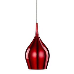 Foto van Klassieke hanglamp - bussandri exclusive - metaal - klassiek - e14 - l: 12cm - voor binnen - woonkamer - eetkamer - rood