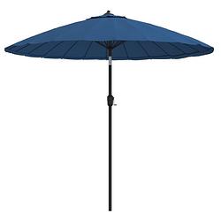 Foto van The living store tuinparasol - azuurblauw - 270x246 cm - uv-beschermend polyester - aluminium paal - 38 mm diameter