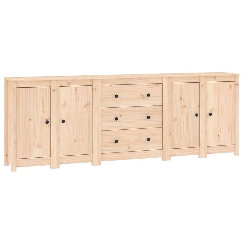 Foto van Vidaxl dressoir 230x35x80 cm massief grenenhout