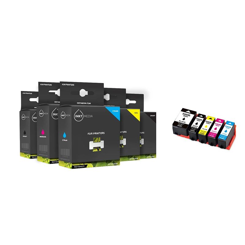 Foto van Inktmedia® -navulinkt - geschikt epson 202xl inktcartridge multi pack hoge capaciteit - navul inkt - refill inkt