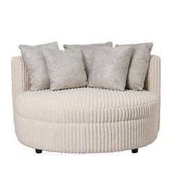 Foto van Ptmd fayen taupe fauteuil ambience 2 cream 5 pillows