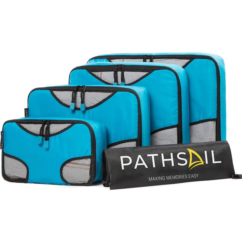 Foto van Pathsail® packing cubes set 5-delig - bagage organizers - koffer organizer set - inclusief was tas - dark grey