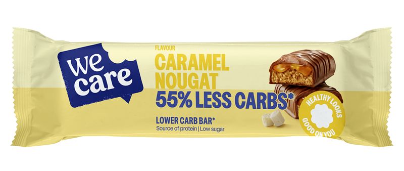 Foto van Wecare low carb caramel nougat bar