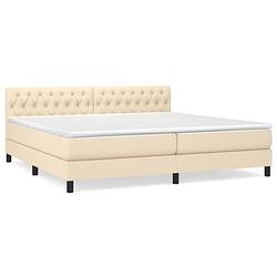 Foto van The living store boxspringbed - crème - 203 x 200 x 78/88 cm - met verstelbaar hoofdbord - pocketvering matras -