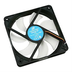 Foto van Cooltek silent fan 120 pc-ventilator zwart, wit (b x h x d) 120 x 25 x 120 mm