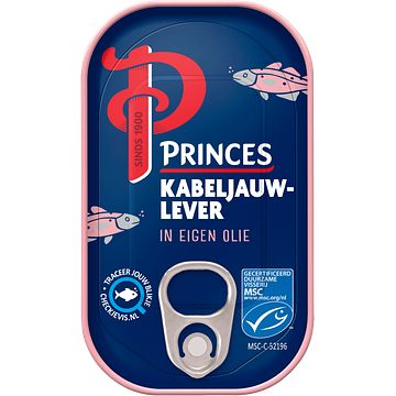 Foto van Princes kabeljauwlever in eigen olie 120g bij jumbo