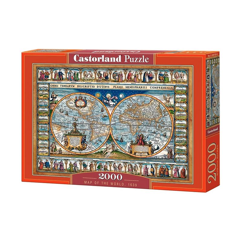 Foto van Castorland legpuzzel map of the world 1639 2000 stukjes