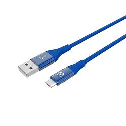 Foto van Micro-usb kabel, 1 meter, blauw - celly feeling