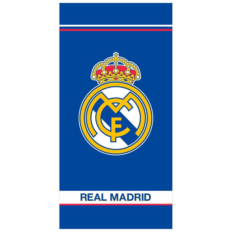 Foto van Real madrid strandlaken logo - 75 x 150 cm - blauw