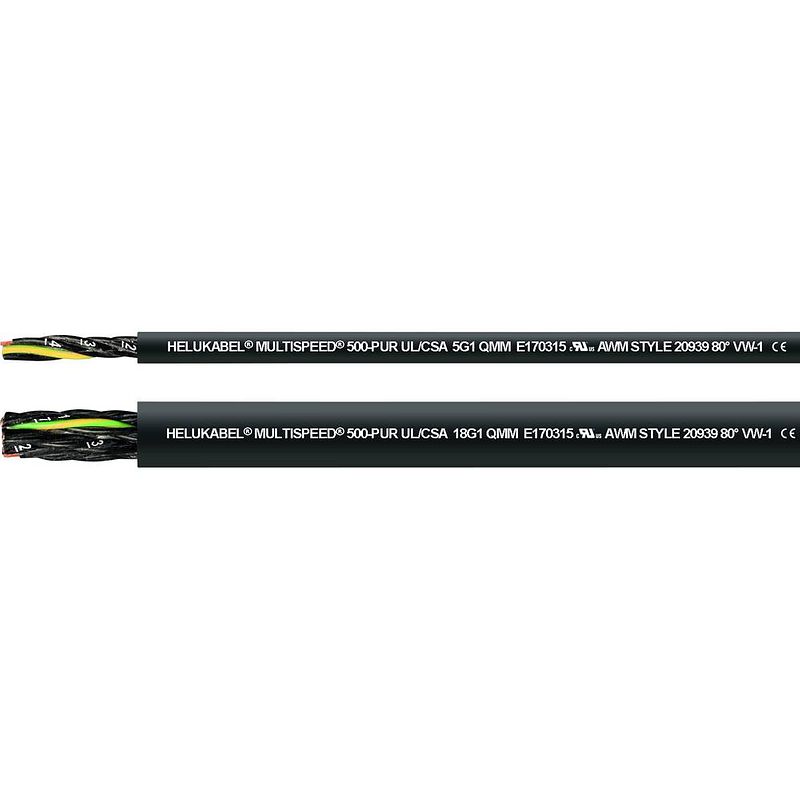 Foto van Helukabel 24394 geleiderkettingkabel m-speed 500-c-pur ul 3 g 1.50 mm² zwart 100 m