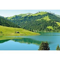 Foto van Wizard+genius swiss mountain lake launensee gstaad vlies fotobehang 384x260cm 8-banen